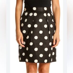 LOFT Black and White Polka Dot Pencil Skirt